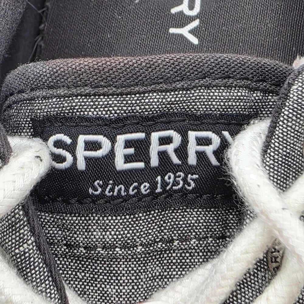 Sperry Top-Sider Shoes Mens 12 Gray Chambray Lace Up Memory Foam Casual STS18845
